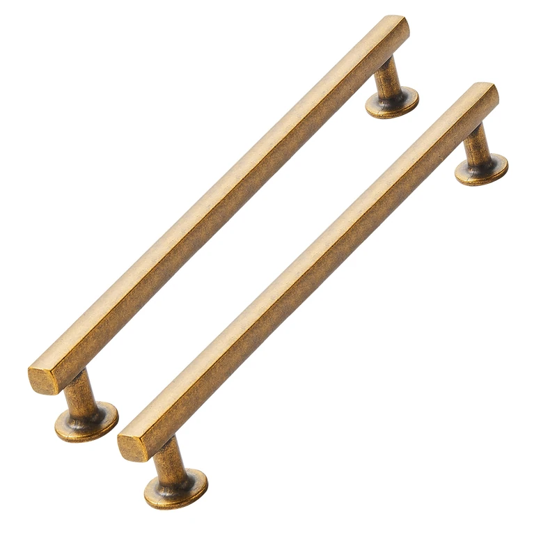 CABDM 6 inch (152mm) 10 Pack Antique Brass Cabinet pulls Solid Heavy-Duty Handles Hardware for Kitchen Badroom Drawer Square Pulls Cupboard Cabinets