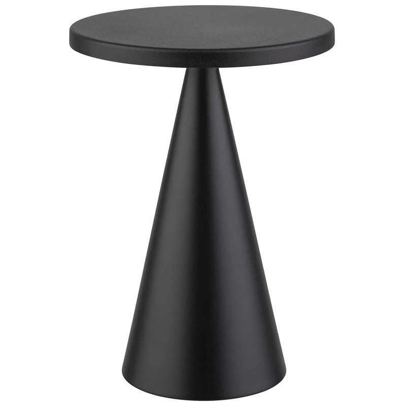 APS Cone 17111 Table Lamp Battery Light with Charging Station USB Charging Cable and Remote Control Height 18 cm Black