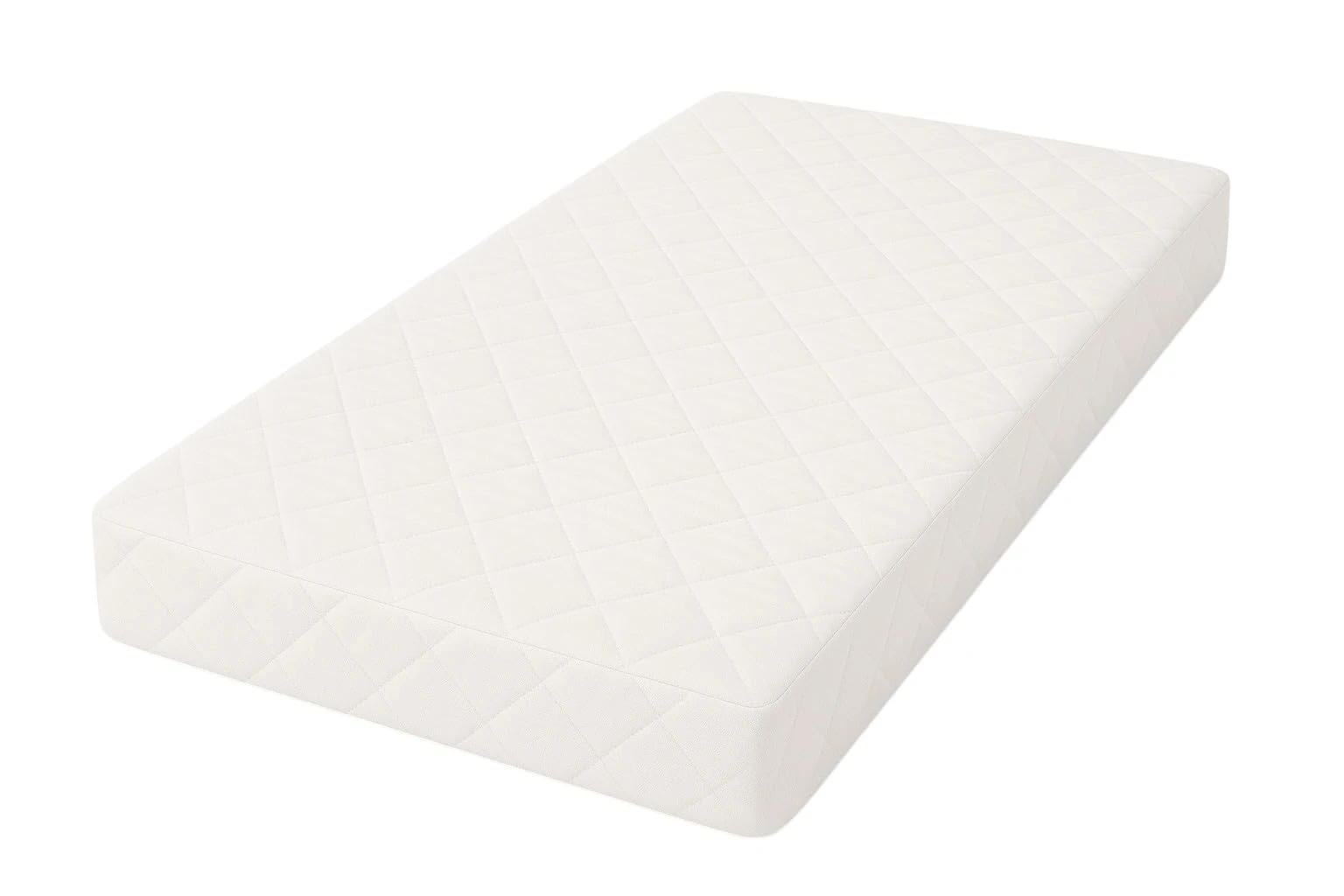 Toddler Cot Mattress Eco Fiber 120 x 60 x 10 cm – Extra Thick Baby Mattress for Cot Beds – Quilted Polycotton Anti-Allergenic Cover – Firm Foam Support, Removable Cover – UK Made