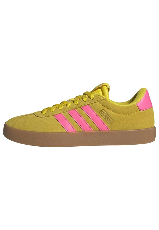 adidas Women's VL Court 3.0 Shoes, Yellow/Lucid Pink/Gold met., 7 UK
