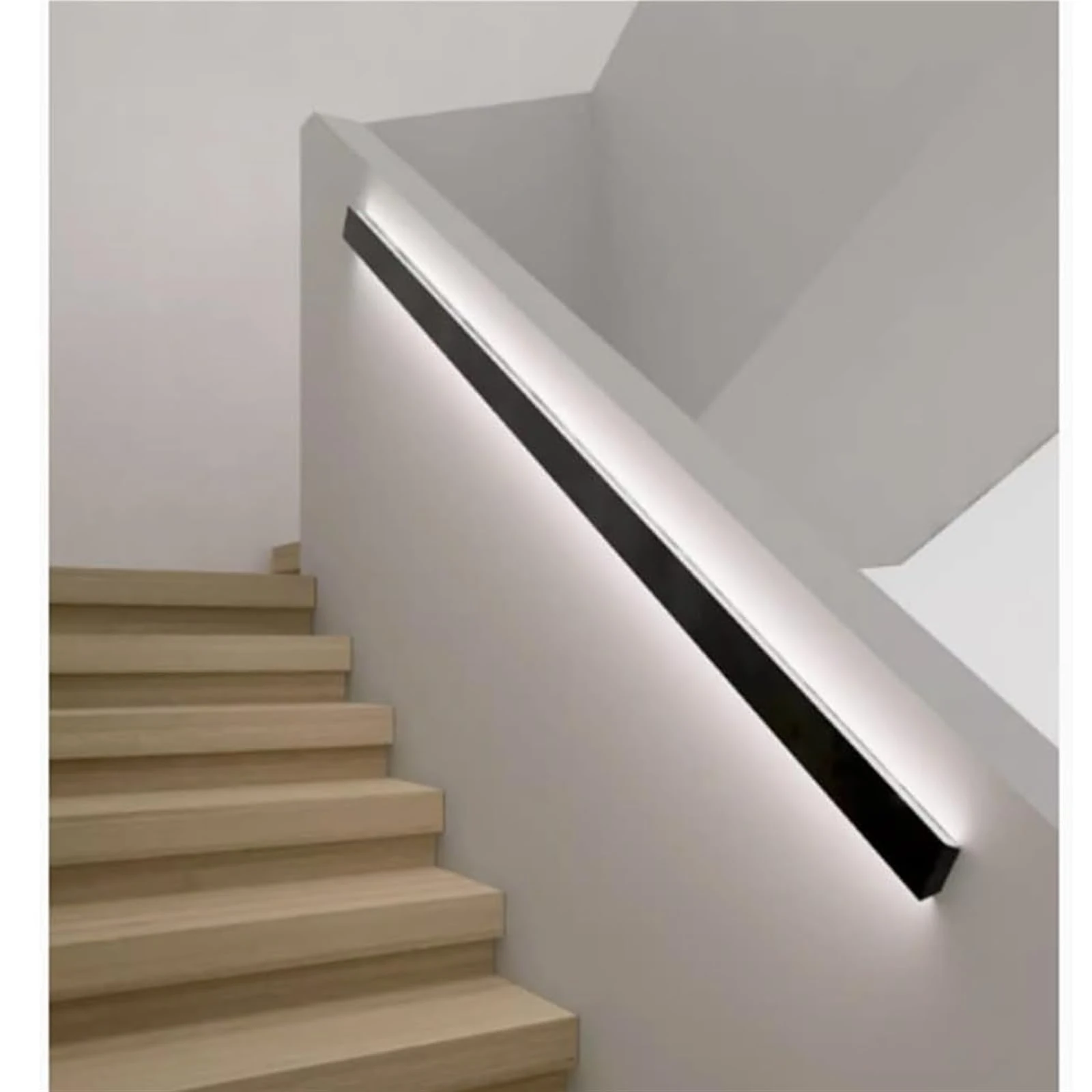 Motion Sensor Led Lighted Staircase Handrail, Wall-Mounted Indoor Stair Handrails, Handrail Railings with Led Light for Outdoor Stairs Porch Entrance, SXYCYRC