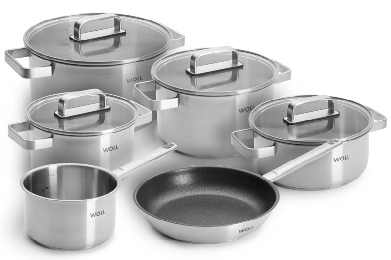 WOLL Steel Pot Set 10 Pieces Diameter 20-24 cm - Stainless Steel Induction Pots Dishwasher Safe Energy Saving & Durable - Pot - Cooking Pot Set - Saucepan Set - Induction Cooking Pot
