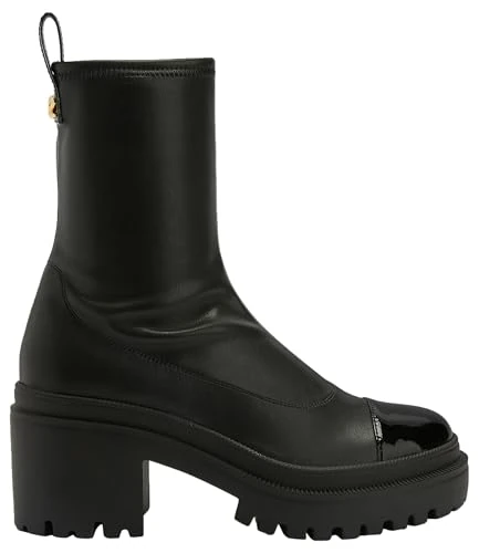 Giuseppe Zanotti Vicentha Black Leather-Effect Boots - Size 6 - Image 1