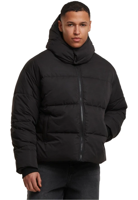 Urban Classics Men's Tb8027-puffer Jacket with Flap Hood Puffer, Black, 5XL