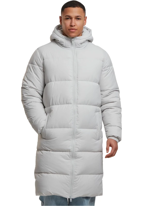 Urban Classics Men's Winter Coat, Long Puffer Coat, Long Winter Jacket for Men, Puffer Jacket in Regular Fit, Sizes S - 5XL, Light asphalt, S