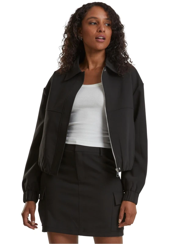 Urban Classics Women's Tb7150-ladies Short Blouson Light Jacket, Black, XS