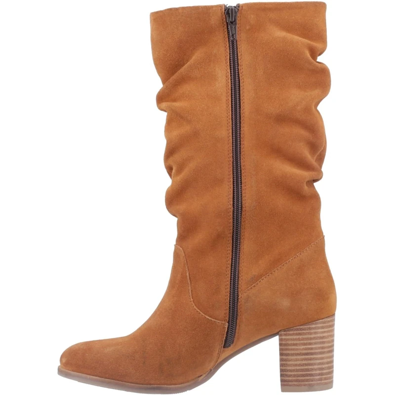 Hush Puppies Female Cosima Ruched Boot, Tan, 3