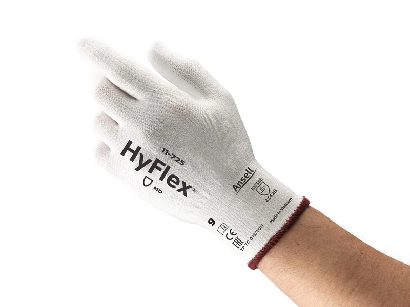 Ansell Hyflex 11-725 Safety Work Gloves Mechanical Protection, Size 8 (M), (12 Pairs)