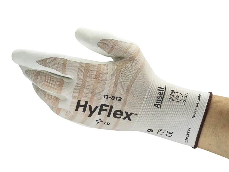 Ansell Hyflex 11-812 Safety Work Gloves Mechanical Protection, Size 11 (2XL), (12 Pairs)