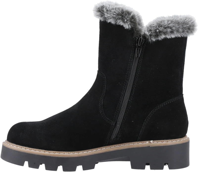 Hush Puppies Female Ambre Zip Boot, Black, 5