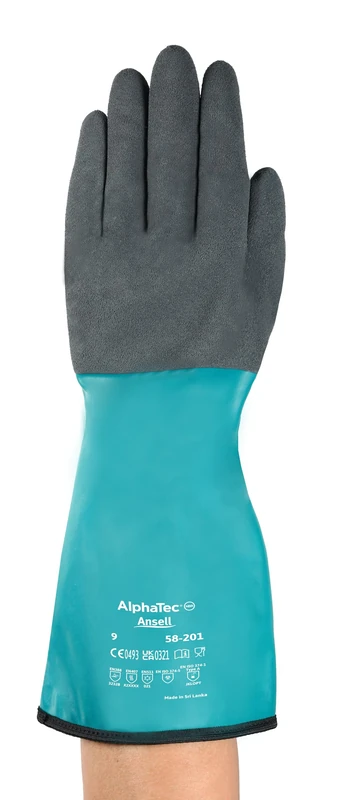 Ansell AlphaTec 58-201 Safety Work Gloves Mechanical Protection, Size 9 (L), (6 Pairs)