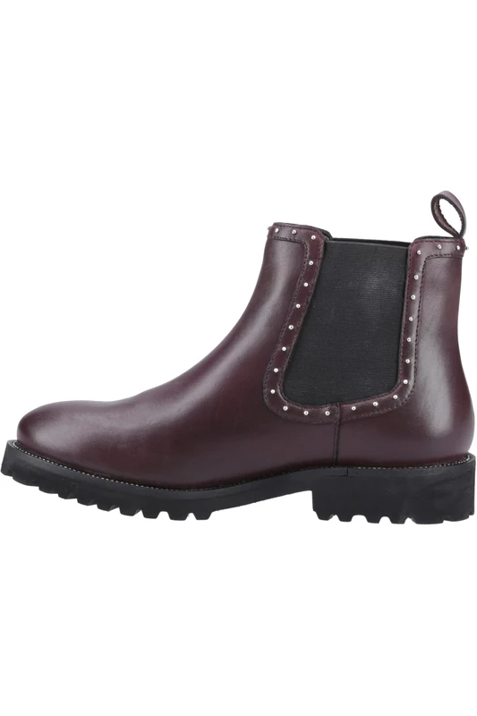 Hush Puppies Female Gwyneth Stud Boot, Plum, 3
