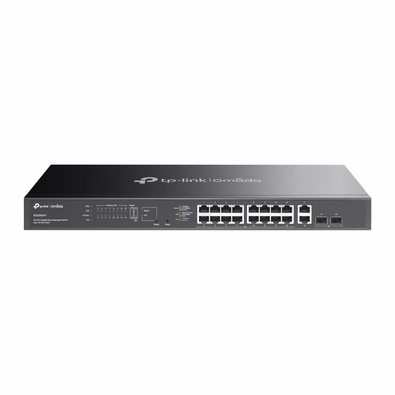 TP-Link Omada ES220GMP 20-Port Gigabit PoE Network Switch, 16-Port PoE+ Easy Managed Smart Switch with 250W Budget, 2× SFP Ports, Cloud Management, VLAN, Rackmount Ethernet Switch for CCTV - Image 1