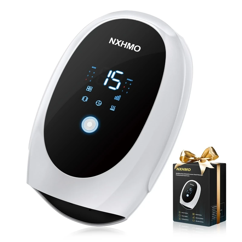 NXHMO Hand Massager with Heat and Compression,Hand & Wrist Massager for Arthritis and Carpal Tunnel Pain Relief,for Daily Comfort at Home,Office,or Travel