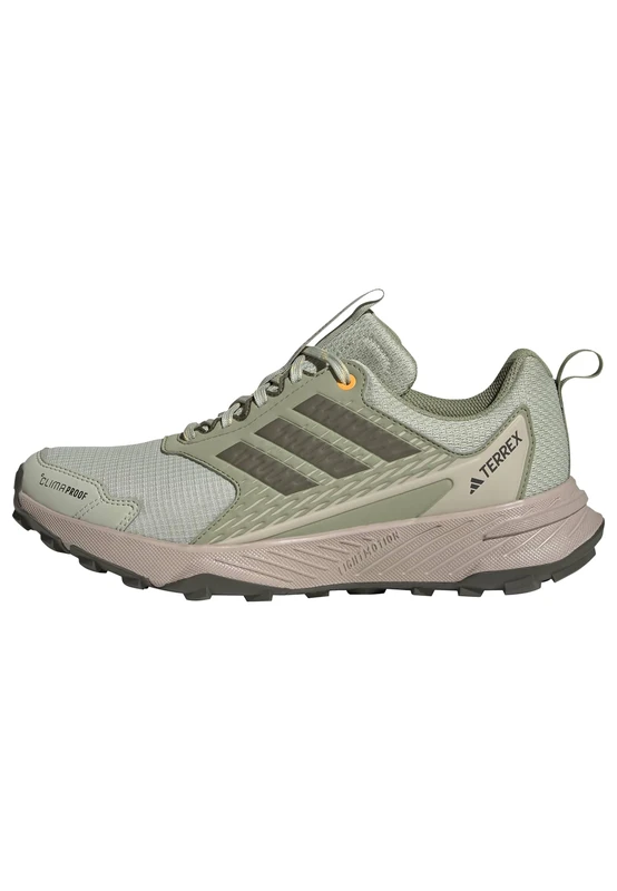 adidas Women's Terrex Tracefinder 2 Climaproof Trail Running Shoes, Tent Green/Olive strata/Lucid Tangerine, 9 UK
