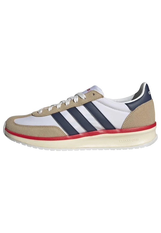 adidas Men's Run 70S 2.0 Shoes, FTWR White/Dark Blue/Warm Sandstone, 9.5 UK