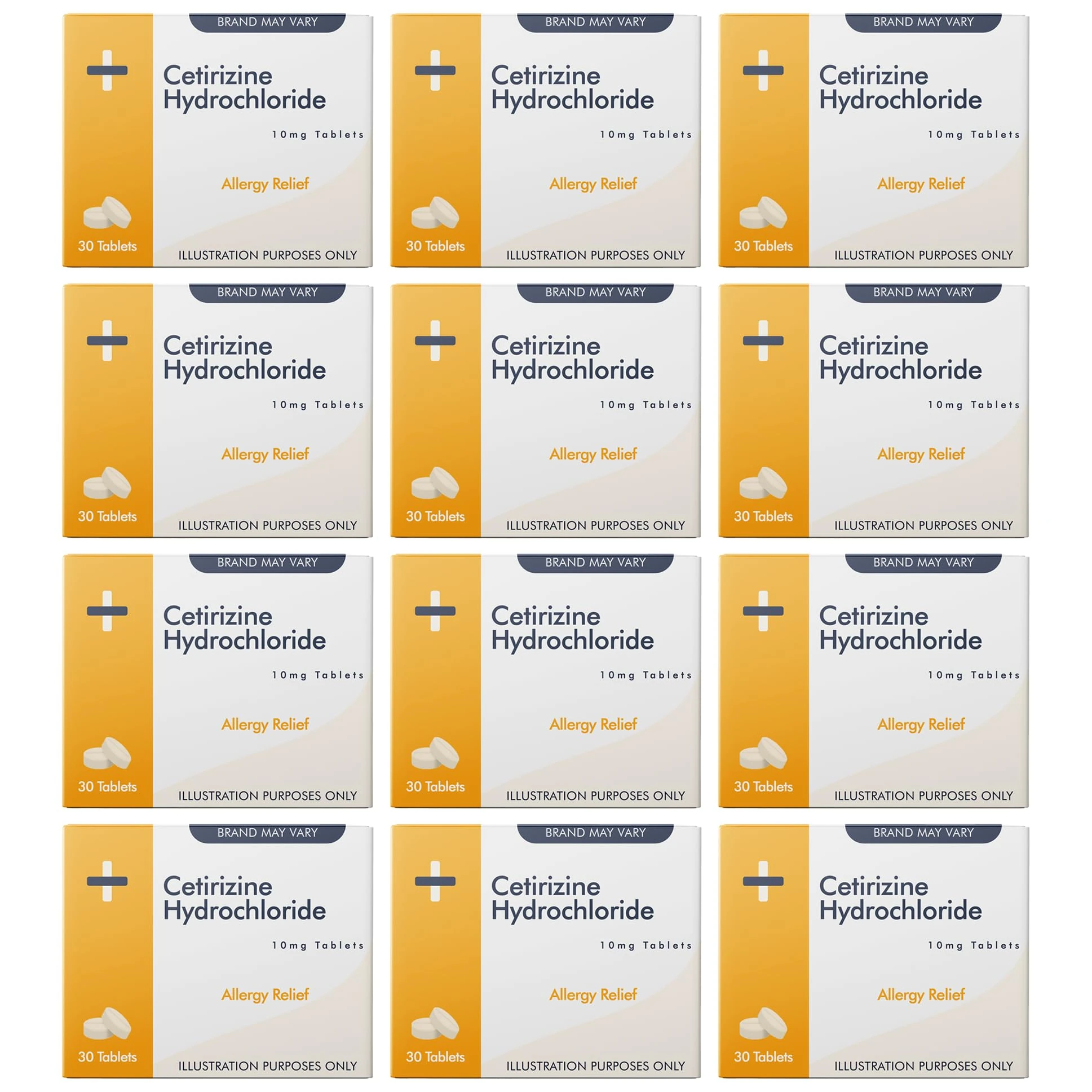 Cetirizine Hayfever and Allergy Tablets | 12 Months Supply | 30 Tablets x 12