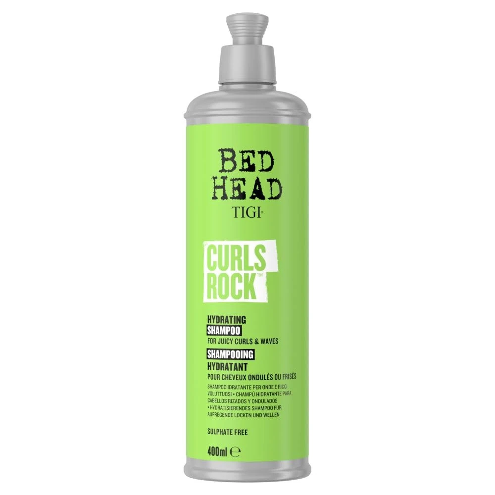 Bed Head by TIGI Curls Rock 400ml Hydrating Shampoo - Professional Cleansing Wash for Curly Hair, Defines Curls with Moisturising Argan Oil Essences, Enhance Curl Pattern, Reduce Frizz, Improve Shine