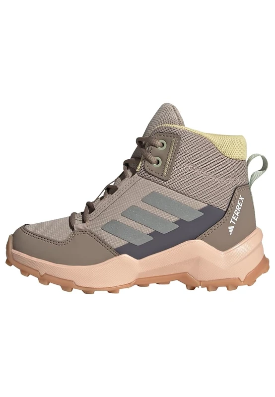 adidas Unisex Kids Terrex AX4R MID Hiking Shoes, Wonder Taupe/Reflective Silver/Ice Tangerine, 4.5 UK