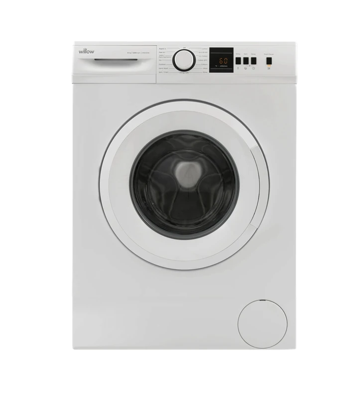 Willow W6120W 6kg Washing Machine 1200 Spin, Front Loading, 15 Washing Programmes, ECO, Allergy Safe, LED Display - White
