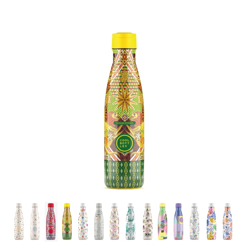 Cool Bottles - Stainless Steel Water Bottle, Thermal Bottle - 500ml, Cold 36 Hours and Hot Drinks 18 Hours, Finish with 3D Printing, BPA Free