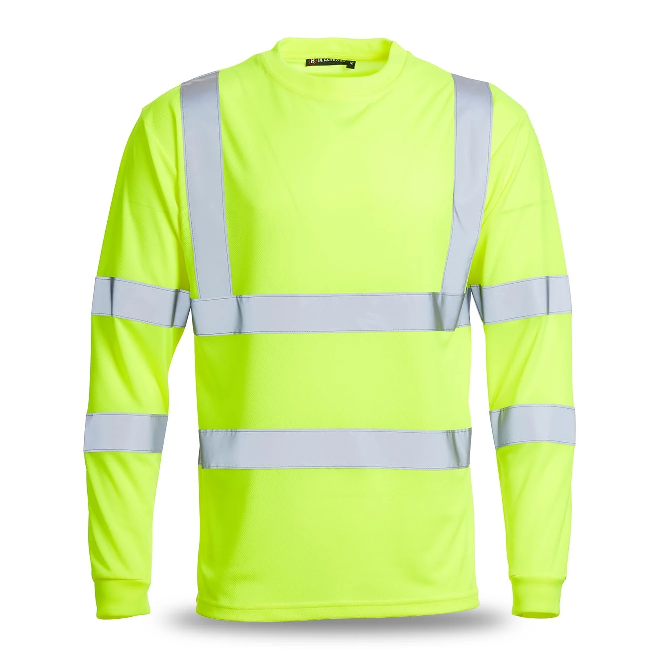Blackrock Hi-Vis Long Sleeve T-Shirt, Yellow High Visibility Work Top, for Men Women Unisex, Work Utility & Safety PPE Workwear, EN20471 Class 3 Certified - Size 3XL