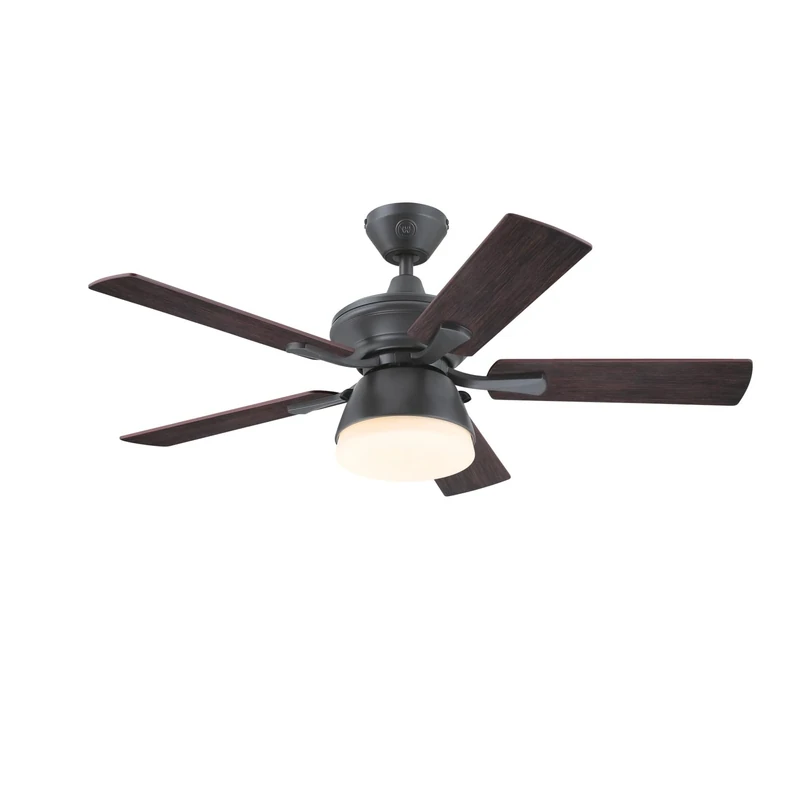 Westinghouse Lighting 7316240 105 cm Nevada Traditional Iron Indoor/Outdoor Ceiling Fan, Light Fixture with Opal Frosted Glass - Image 1