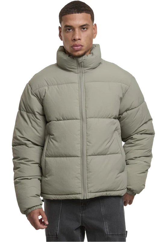 Urban Classics Men's Tb7586-crinkle Puffer Jacket, Paleolive, S