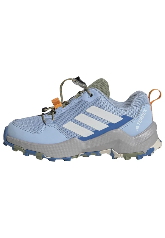 adidas Unisex Kids Terrex AX4S Speed Lacing Hiking Shoes Kids, Glow Blue/Chalk White/Grey Two, 2.5 UK