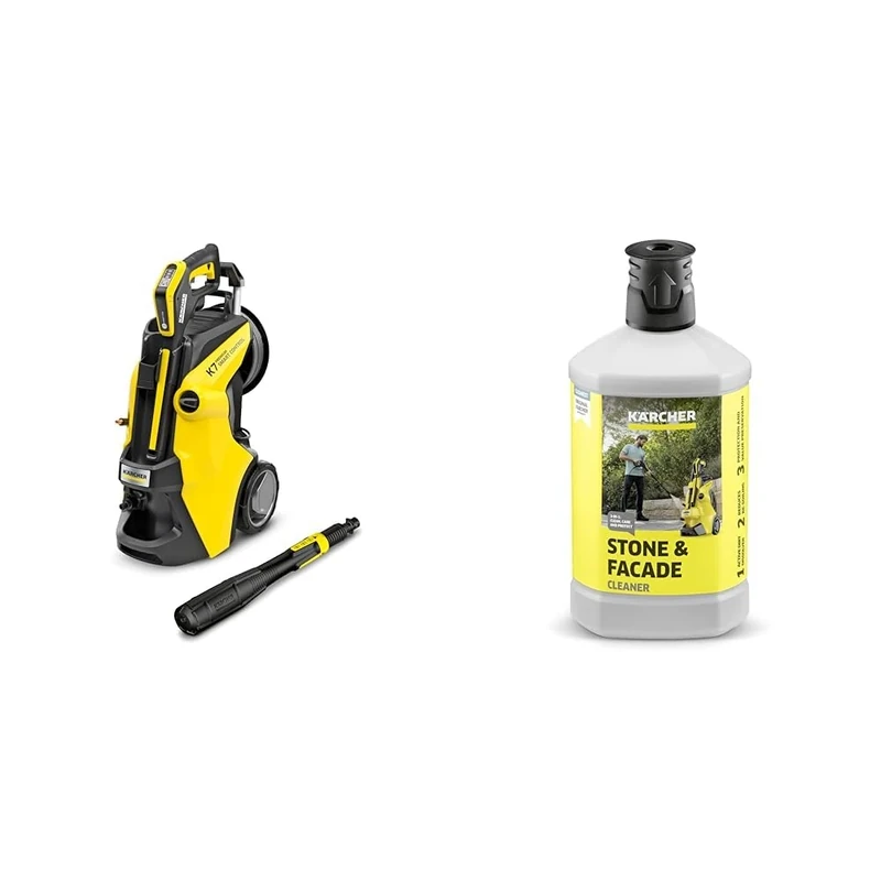 Bundle of Kärcher K 7 Premium Smart Control Flex Pressure Washer, Pressure: max. 180 bar, Flow Rate: 550 l/h, Area: 60 m²/h, Water Filter+ Kärcher 62957650 3-in-1 Stone Plug and Clean, Black, 1L