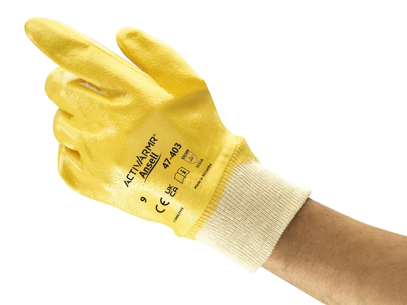 Ansell ActivArmr 47-403 Safety Work Gloves Mechanical Protection, Size 7(S), (12 Pairs)