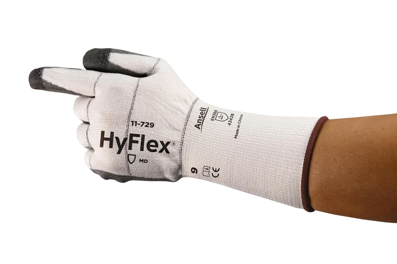 Ansell Hyflex 11-729 Safety Work Gloves Mechanical Protection, Size 7(S), (12 Pairs)