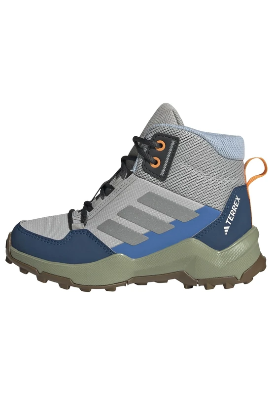 adidas Unisex Kids Terrex AX4R MID Hiking Shoes, Grey Two/Reflective Silver/Glow Blue, 4.5 UK