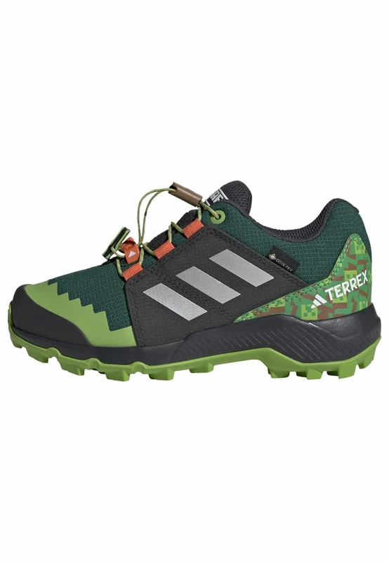 adidas Unisex Kids Minecraft Terrex Gore-Tex Hiking Shoes, Collegiate Green/Matte Silver/semi Impact Orange, 2.5 UK