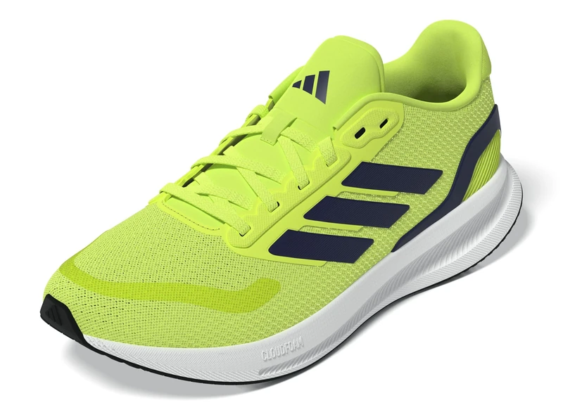 adidas Men's Runfalcon 5 Running Shoes, Solar Yellow/Dark Blue/FTWR White, 9 UK