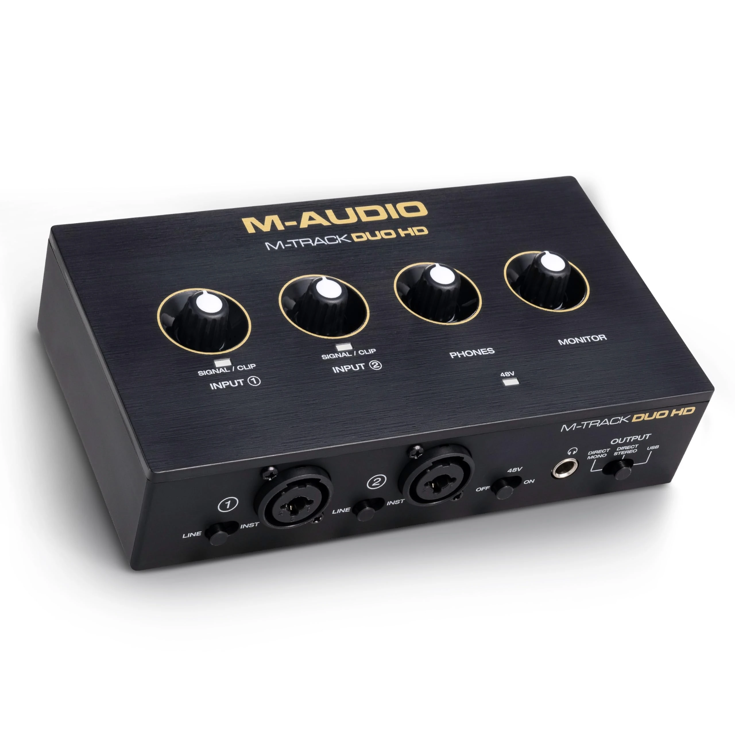 M-AUDIO M-Track Duo HD Audio Interface 24bit 192kHz for Recording, Streaming, Podcasting with USB-C, 2 XLR TRS Inputs, 2 TRS Outputs, Software Suite