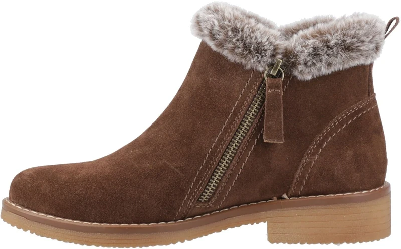 Hush Puppies Female Marnie Zip Boot, Chocolate, 8