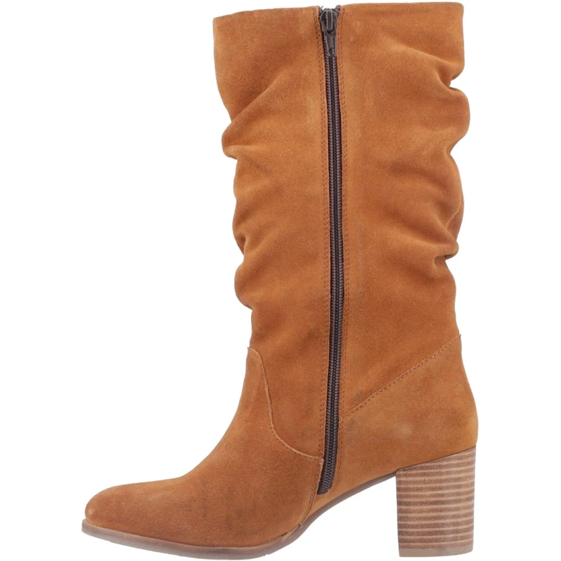 Hush Puppies Female Cosima Ruched Boot, Tan, 8