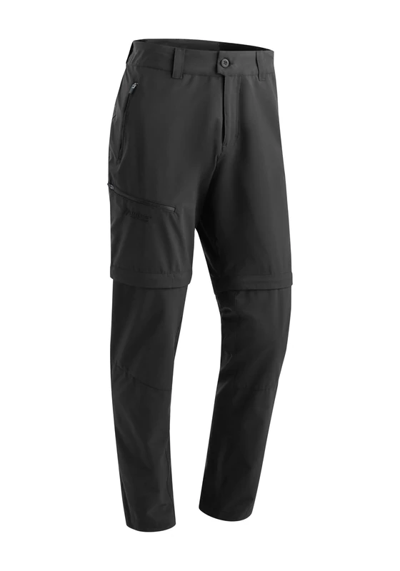 Maier Sports Tajo Zip Loop, Men's Hiking Trousers, Water-Repellent Outdoor Trousers for Trekking and Hiking, Practical Zip-Off Function, PFC-Free, mSTRETCH Pro 2 and Dryprotec Black