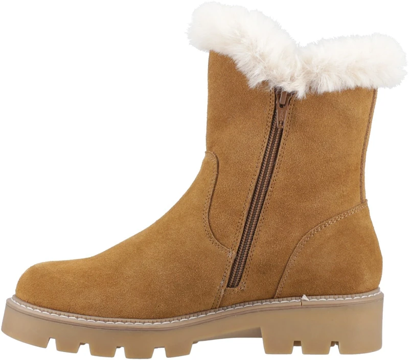 Hush Puppies Female Ambre Zip Boot, Tan, 3
