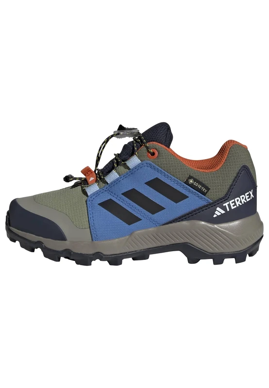 adidas Unisex Kids Terrex Gore-TEX Hiking Shoes Kids, Tent Green/core Black/ray Blue, 4.5 UK
