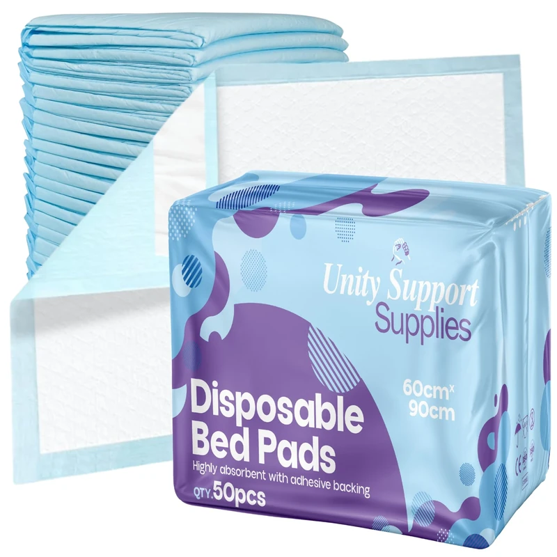 Unity Support Supplies 50 Incontinence Bed Pads - 60x90cm, Waterproof