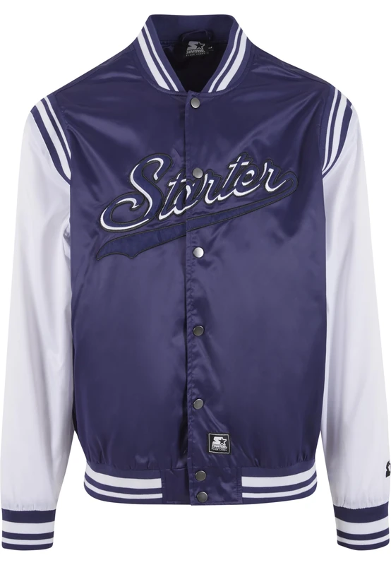 Starter Black Label Men's St457-starter Satin College Jacket, Deepnight, XXL