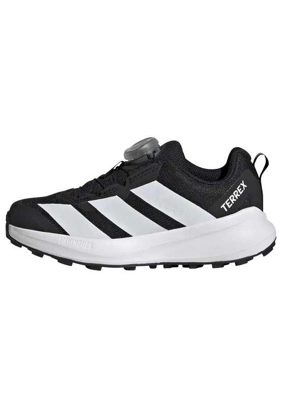 adidas Unisex Kids Terrex Agravic Boa Trail Running Kids Shoes, Core Black/FTWR White/Semi Impact Orange, 13.5 UK Child