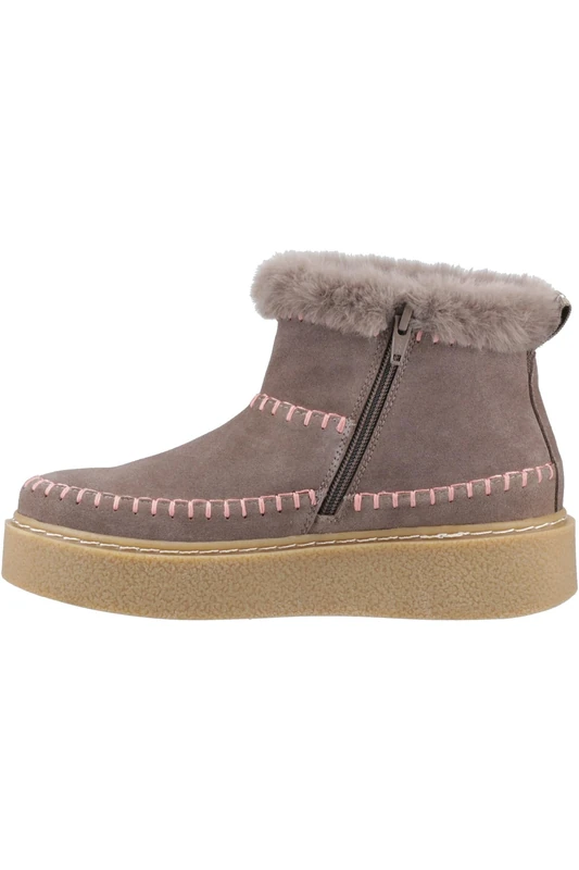 Hush Puppies Female Brielle Stitch Boot, Taupe, 6