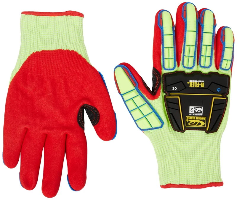 Ansell Ringers R085 Safety Work Gloves Mechanical Protection, Size 8 (M), (8 Pairs)