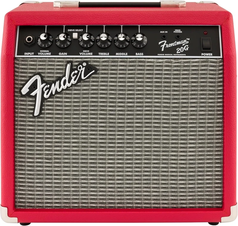 Fender Frontman 20G Combo Guitar Amp, 20W, Suitable for Electric Guitar, Red