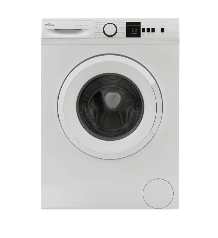 Willow W7120W 7kg Washing Machine 1200 Spin, Front Loading, 15 Washing Programmes, ECO, Allergy Safe, LED Display - White