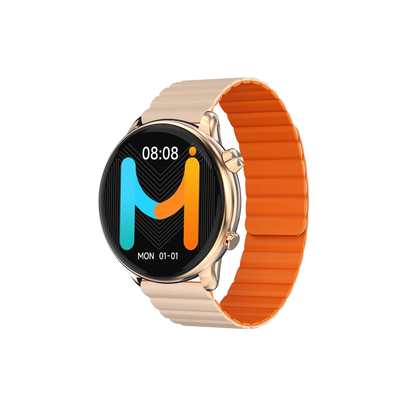 IMIKI HOLO TG2 Men's and Women's Smartwatch – AMOLED Display 1.43 Inch Bluetooth Connectivity Magnetic Strap Blood Oxygen Measurement Heart Rate Android and iOS – Gold - Image 1