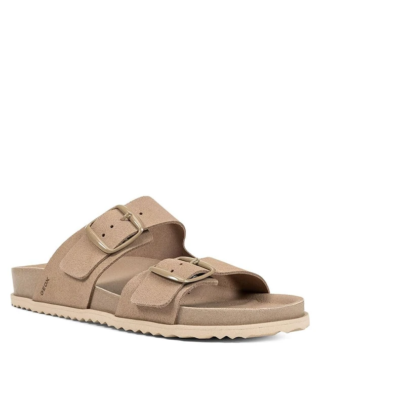 Geox Women's D SANDYBETT A Flat Sandal, Beige, 38 EU